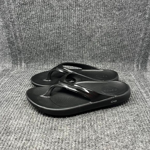 OOFOS Oolala Flip Flop Sandals Recovery Black Women’s Size 11 US - Picture 3 of 6